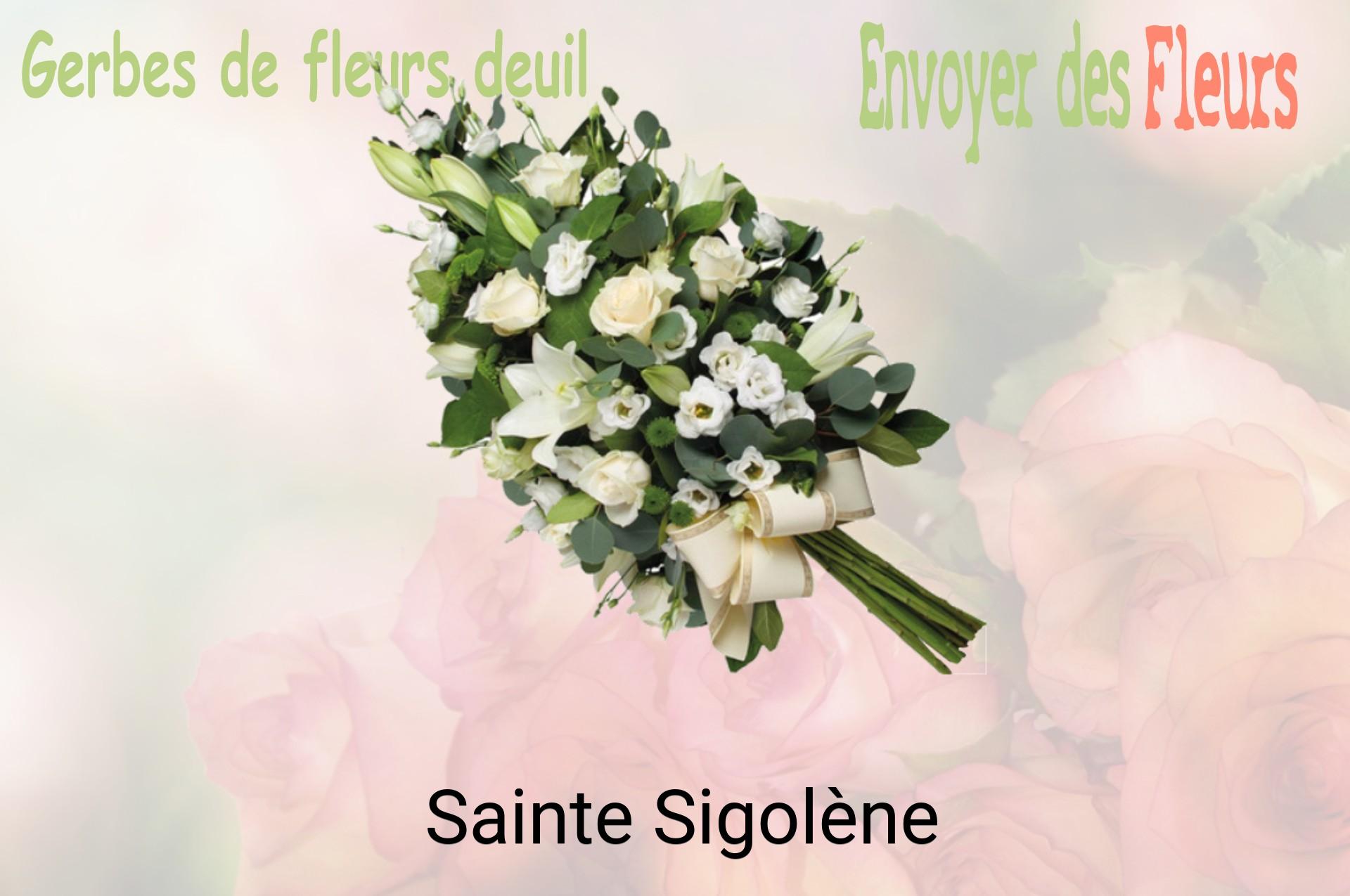 Gerbe de fleurs de deuil livrée à Sainte-Sigolène